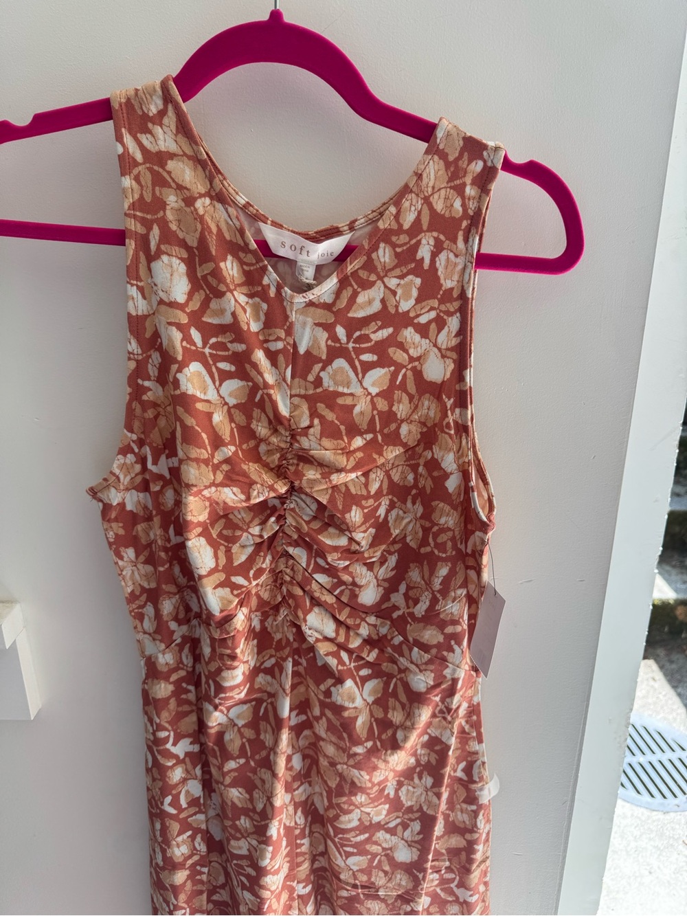 Soft Joie Dusty Terracotta Ruched Midi Dress